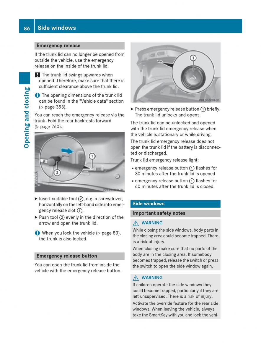 Mercedes Benz CLA C117 owners manual / page 88