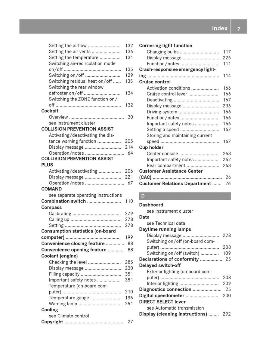 Mercedes Benz CLA C117 owners manual / page 9