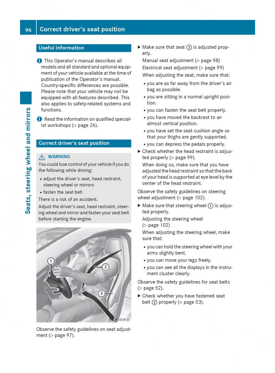 Mercedes Benz CLA C117 owners manual / page 98