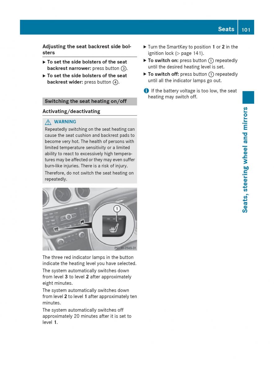 Mercedes Benz CLA C117 owners manual / page 103