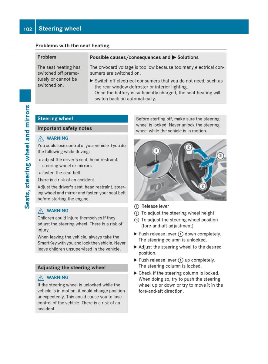 Mercedes Benz CLA C117 owners manual / page 104