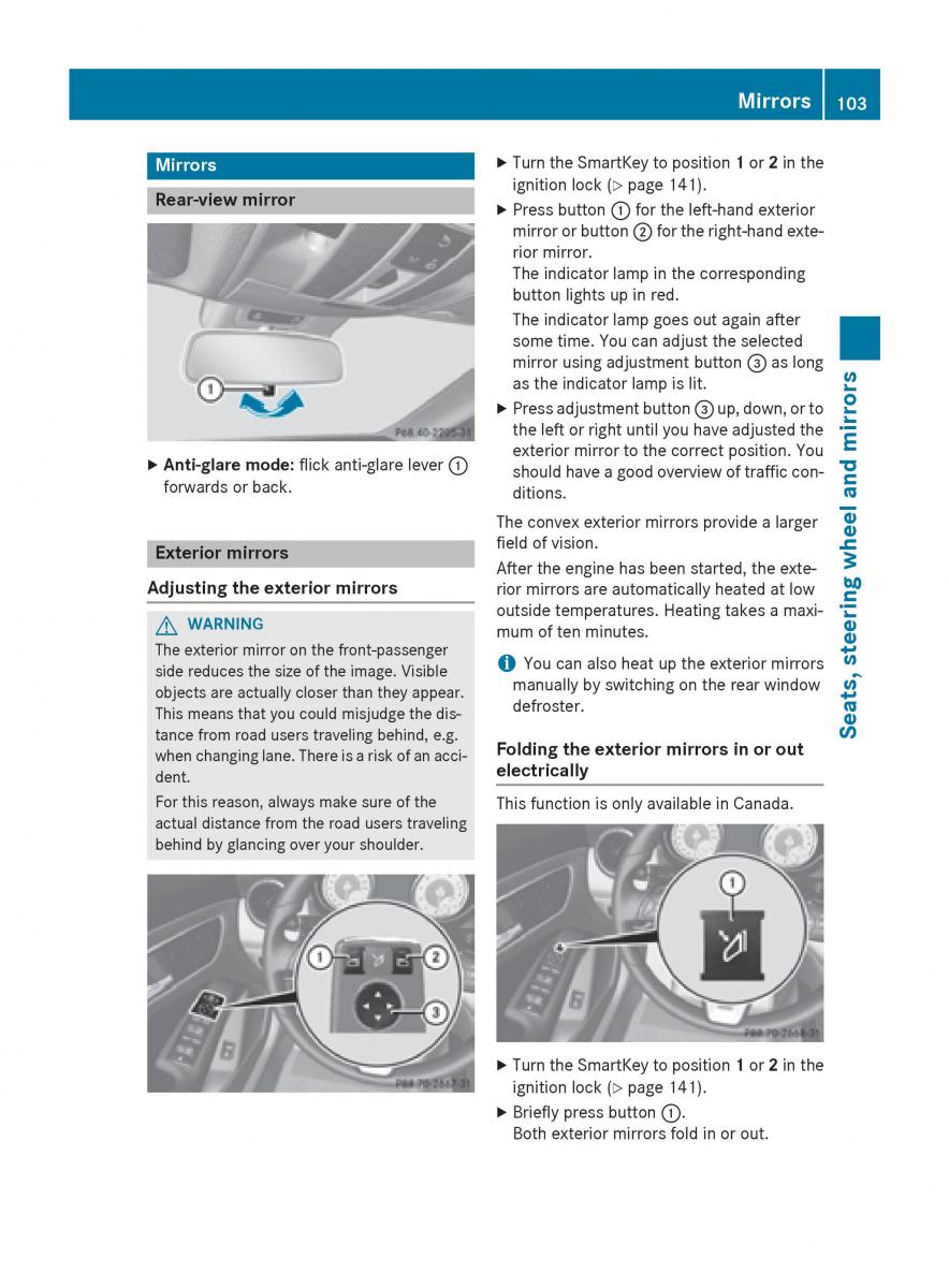 Mercedes Benz CLA C117 owners manual / page 105