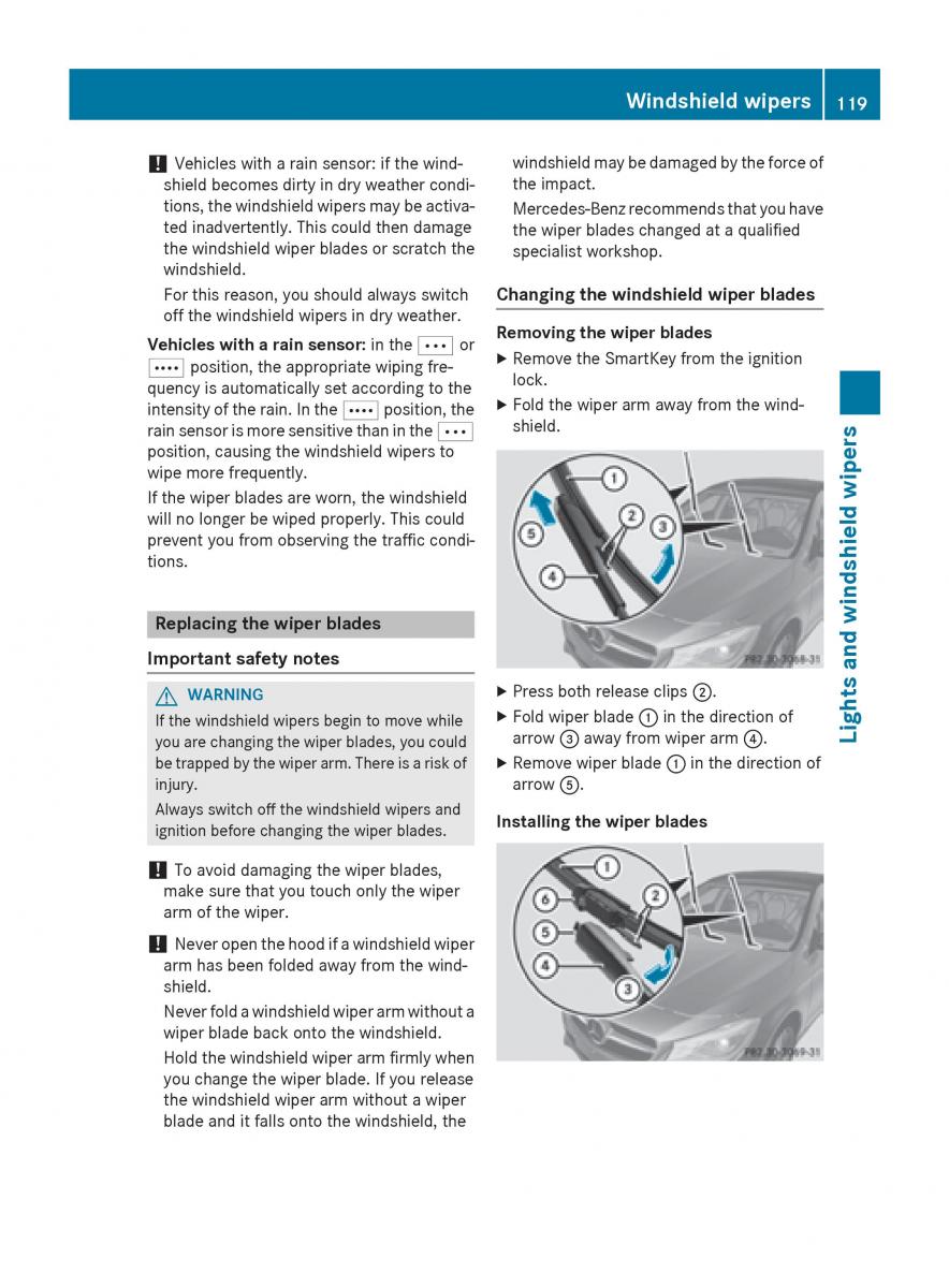 Mercedes Benz CLA C117 owners manual / page 121