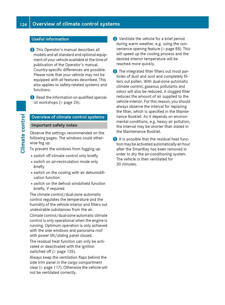 Mercedes Benz CLA C117 owners manual / page 126