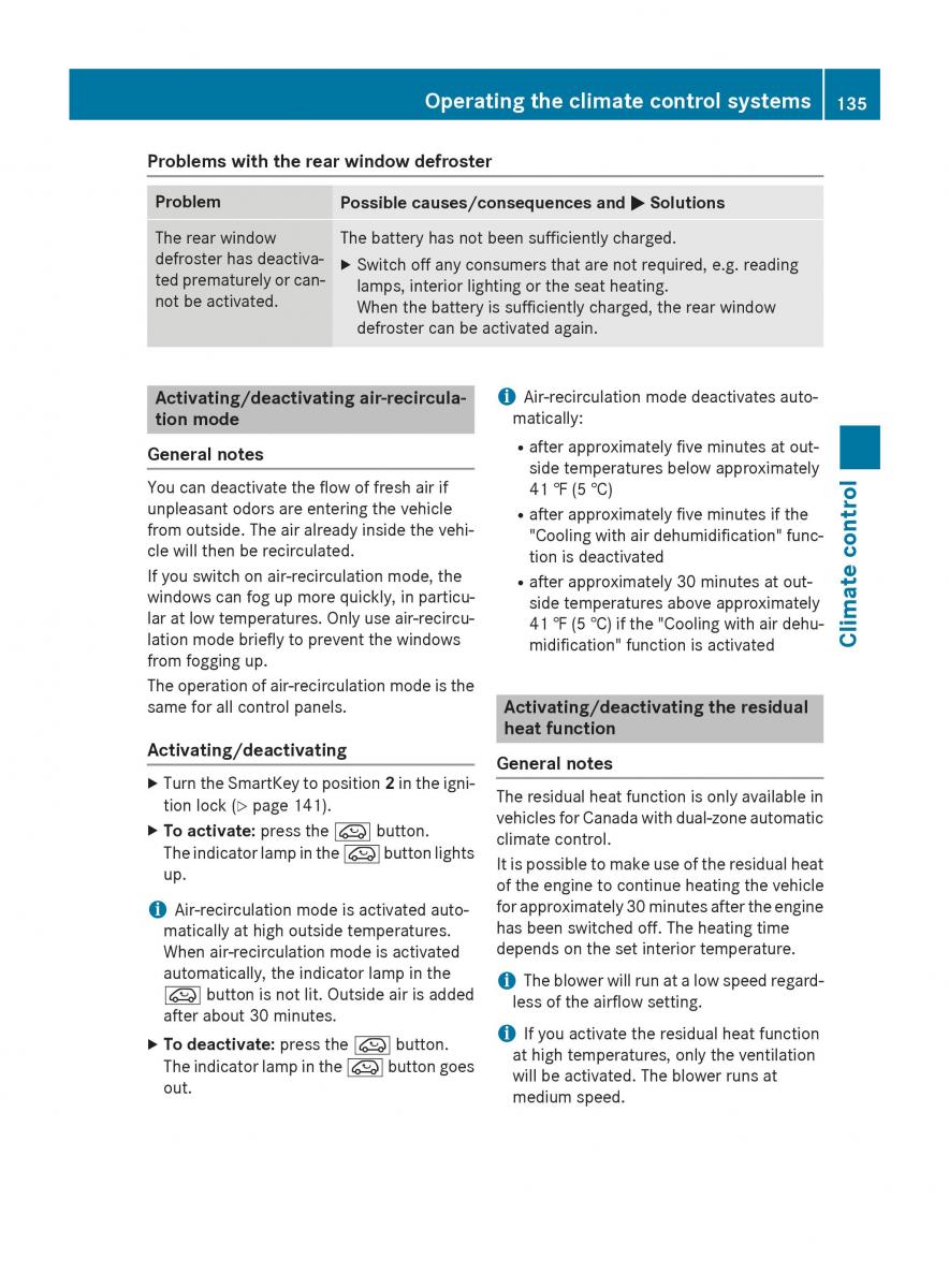 Mercedes Benz CLA C117 owners manual / page 137