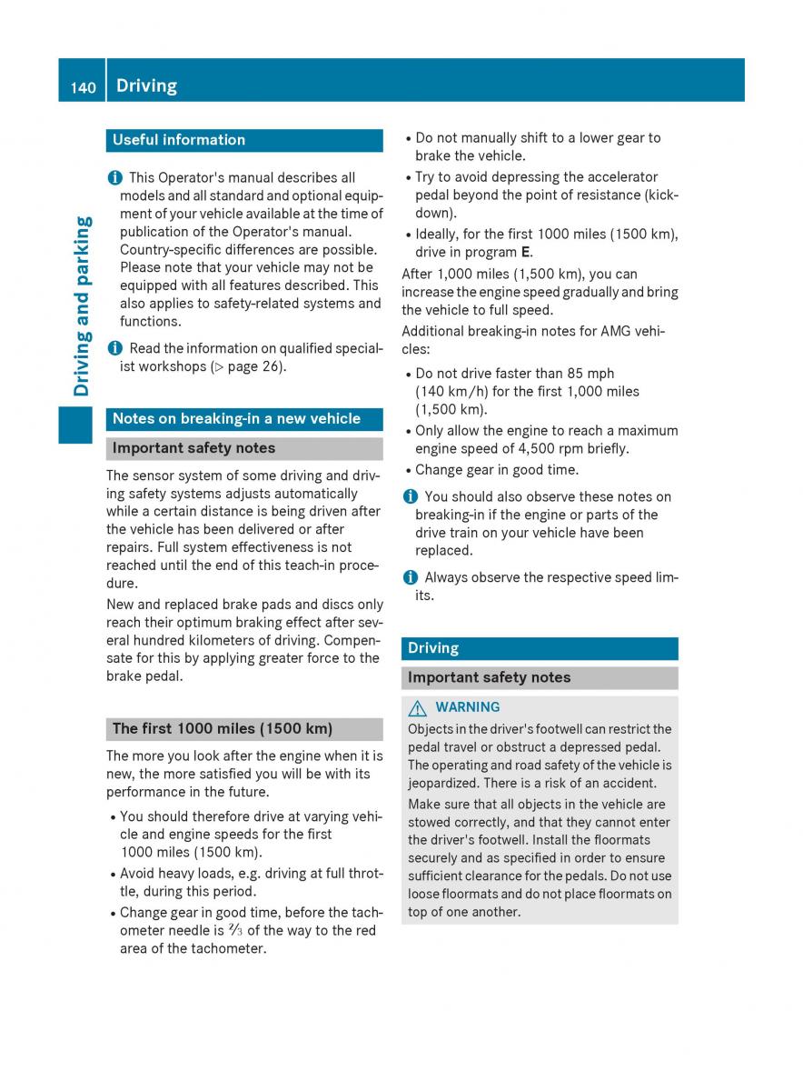 Mercedes Benz CLA C117 owners manual / page 142