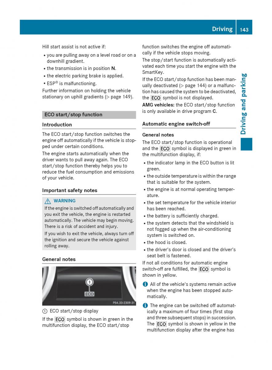 Mercedes Benz CLA C117 owners manual / page 145