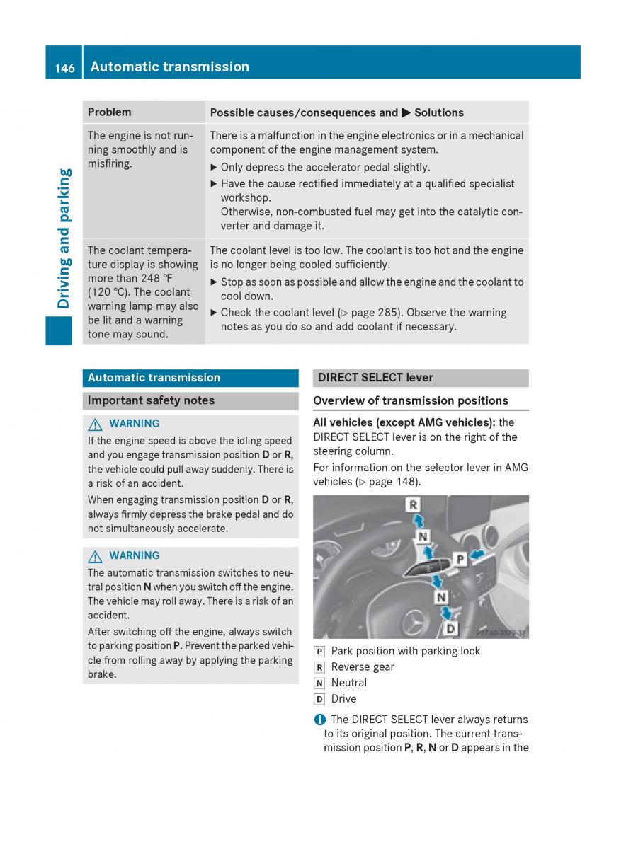 Mercedes Benz CLA C117 owners manual / page 148