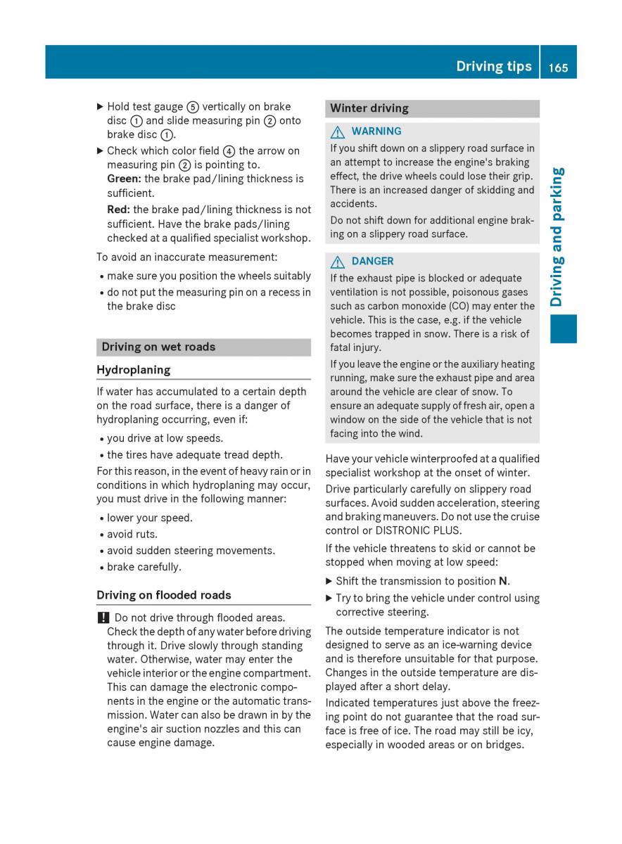 Mercedes Benz CLA C117 owners manual / page 167