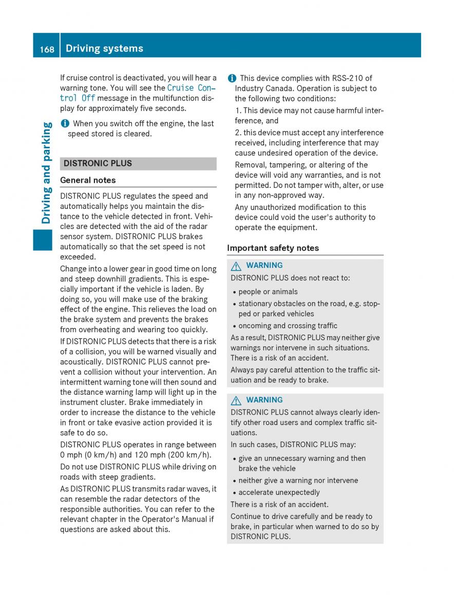 Mercedes Benz CLA C117 owners manual / page 170