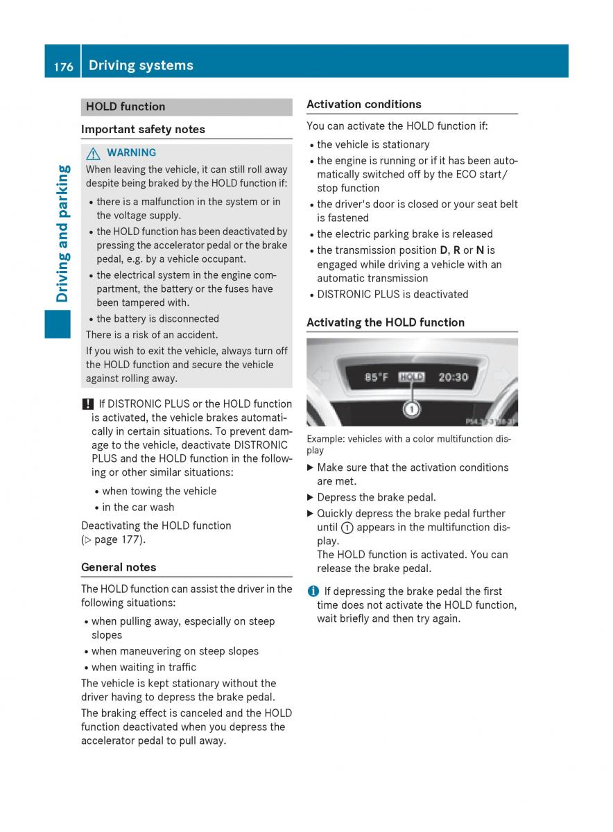 Mercedes Benz CLA C117 owners manual / page 178