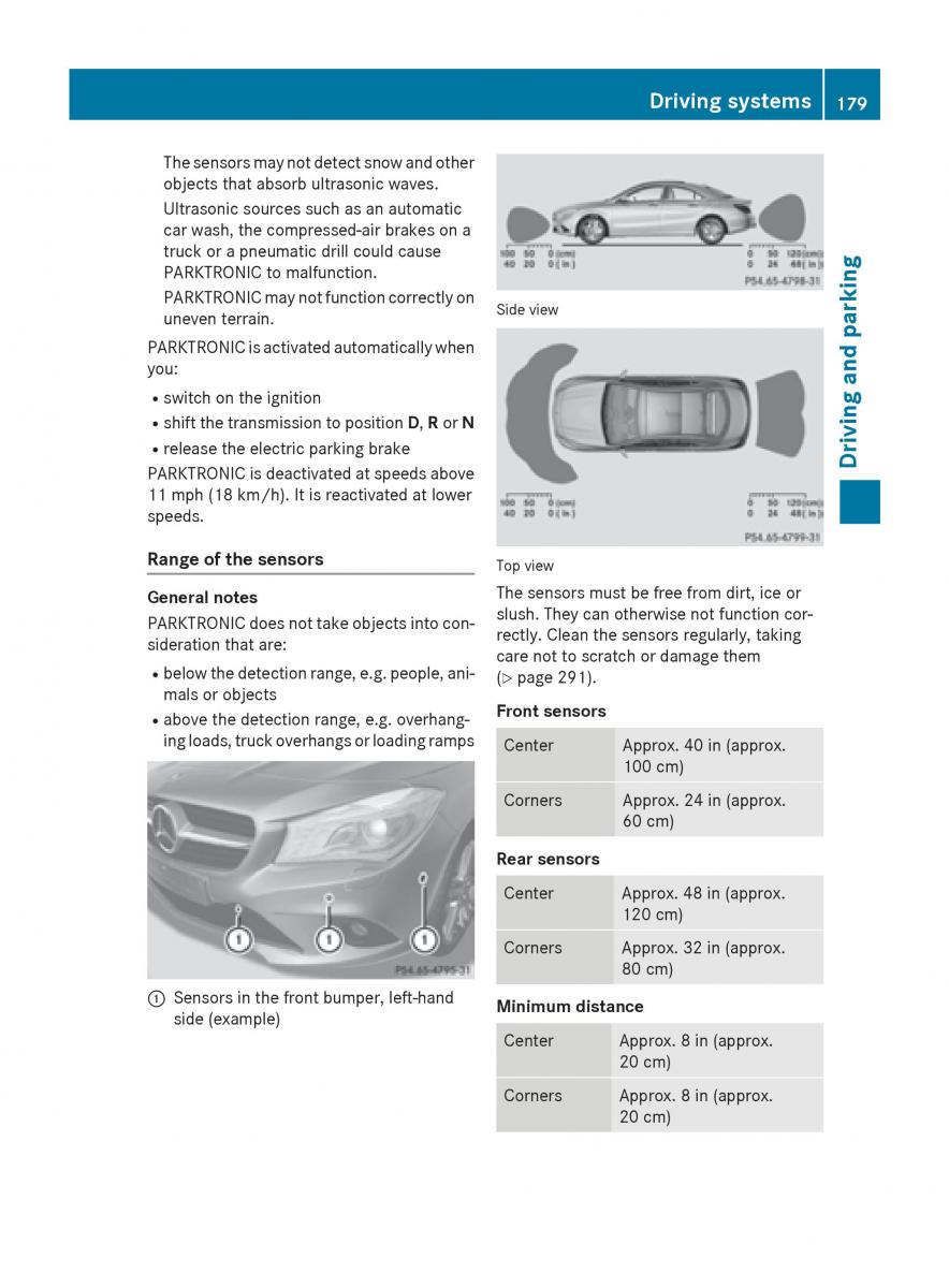 Mercedes Benz CLA C117 owners manual / page 181