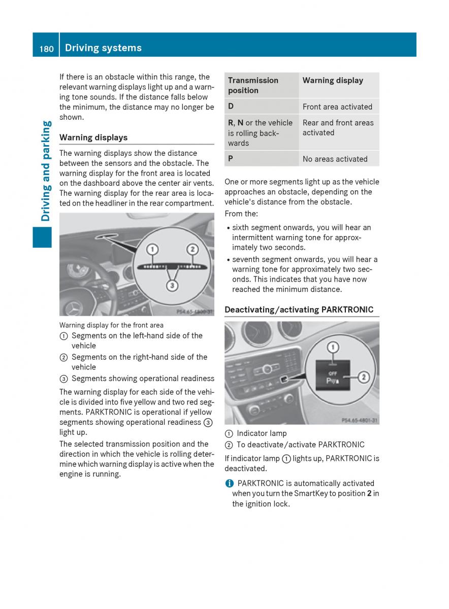 Mercedes Benz CLA C117 owners manual / page 182