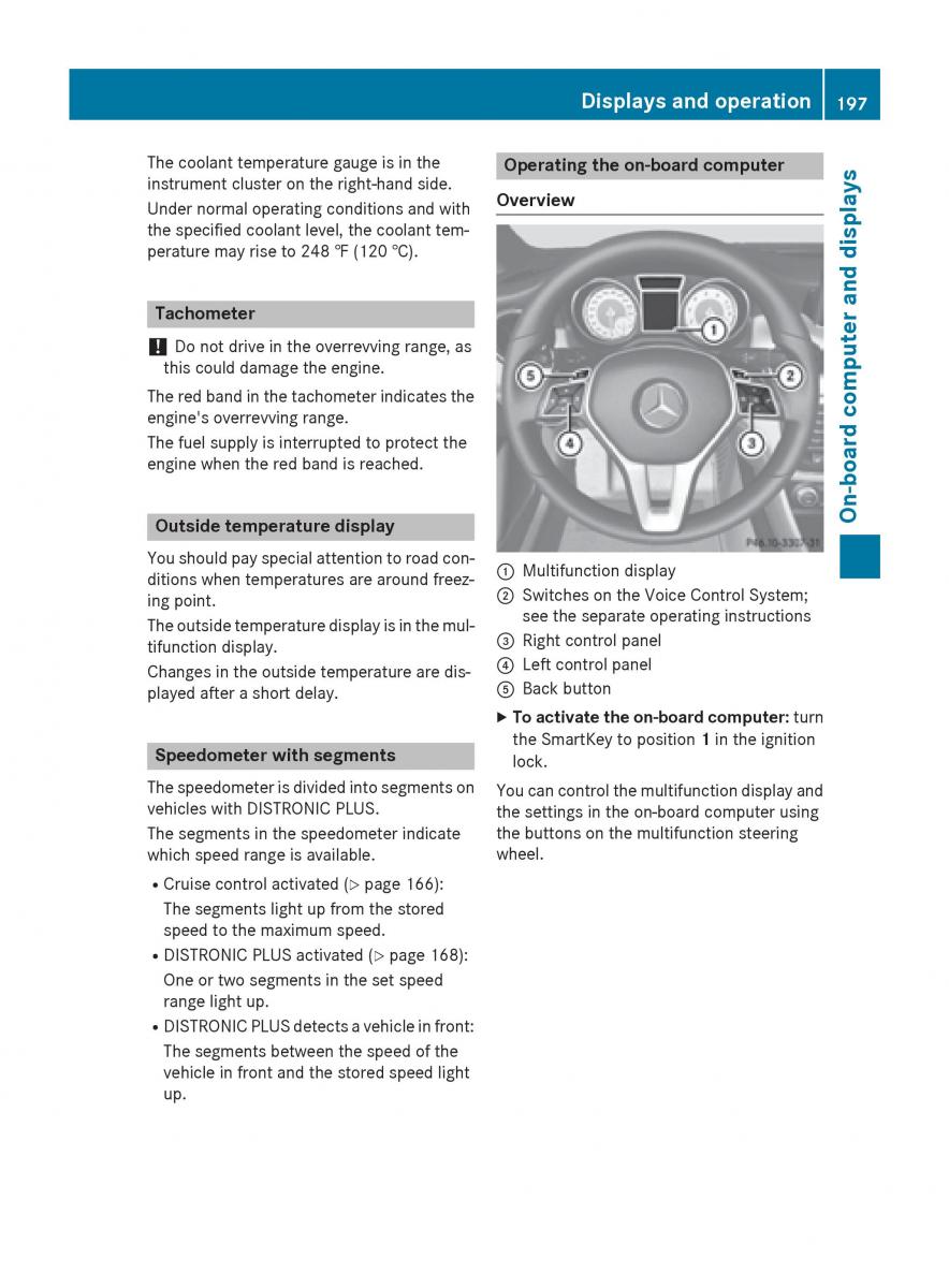 Mercedes Benz CLA C117 owners manual / page 199