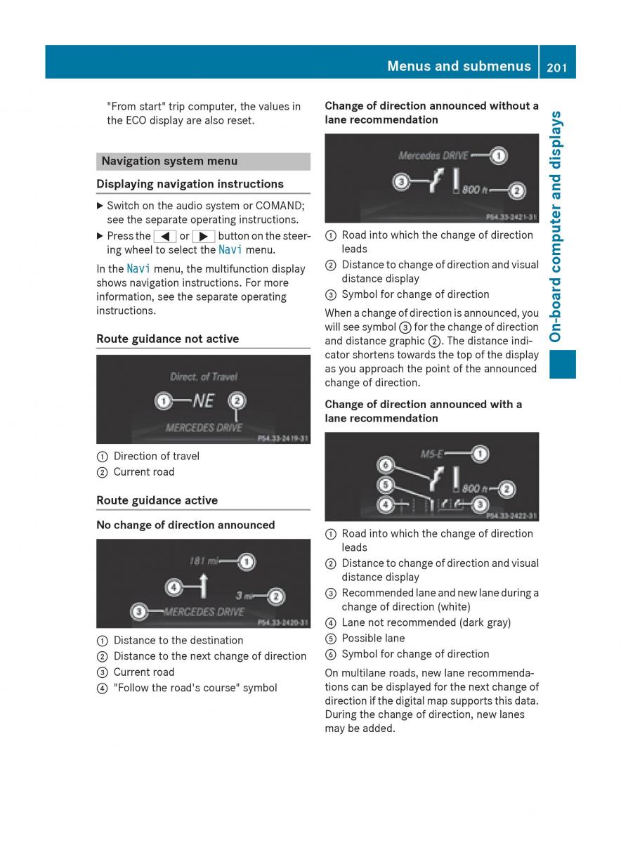 Mercedes Benz CLA C117 owners manual / page 203