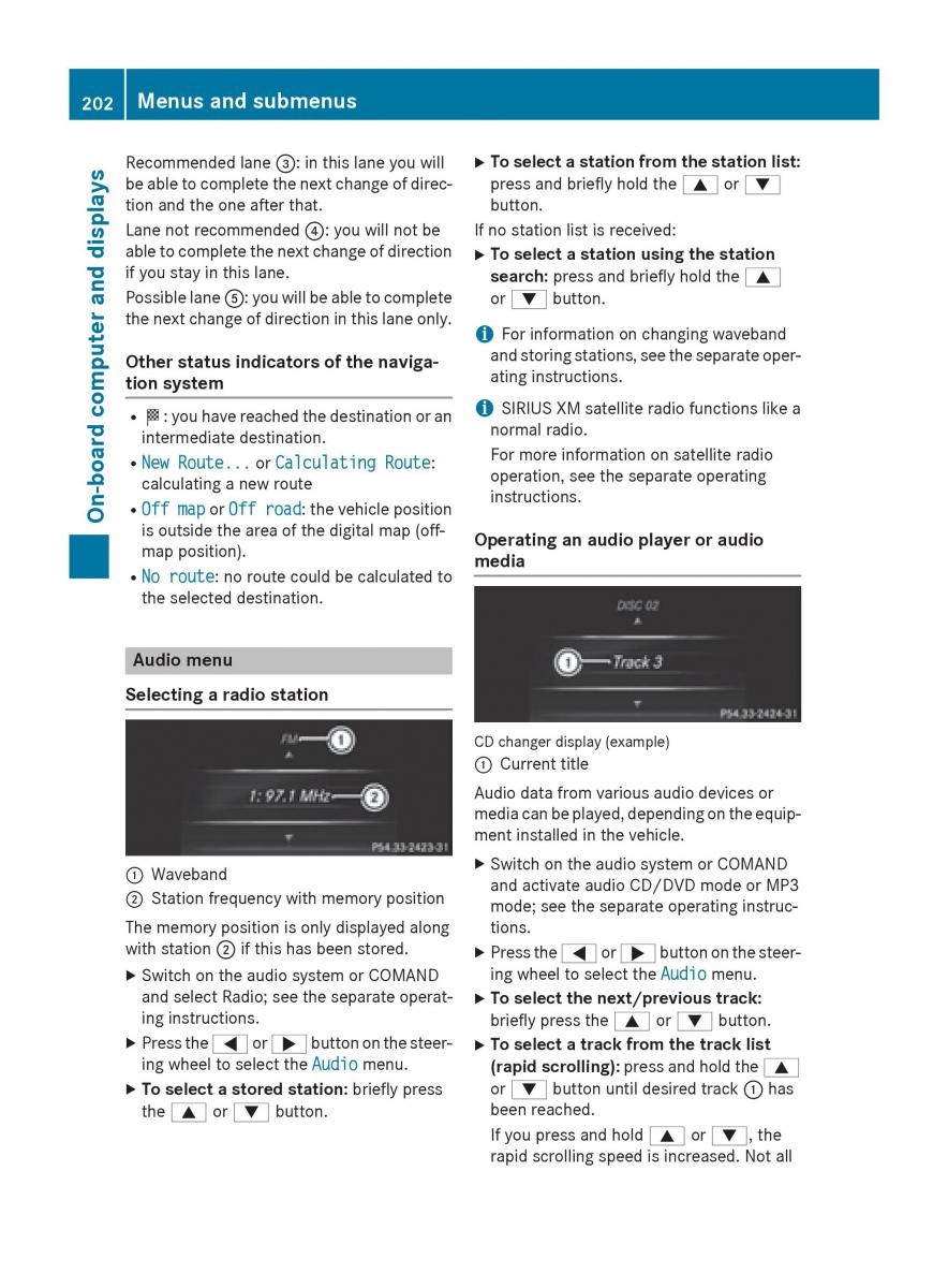 Mercedes Benz CLA C117 owners manual / page 204