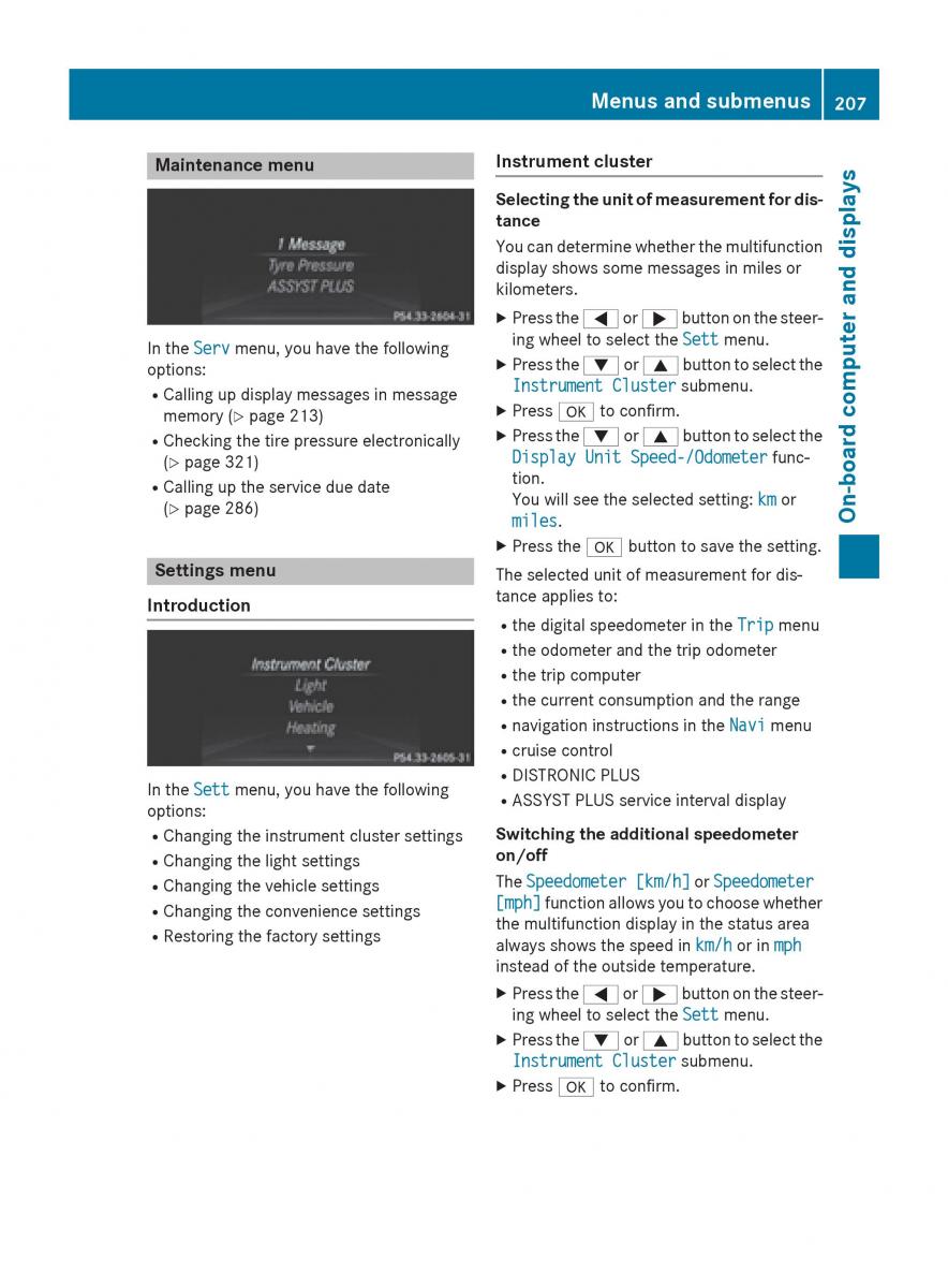 Mercedes Benz CLA C117 owners manual / page 209