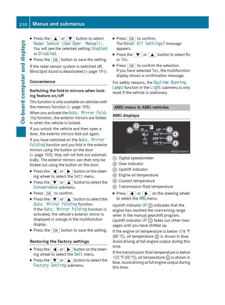 Mercedes Benz CLA C117 owners manual / page 212