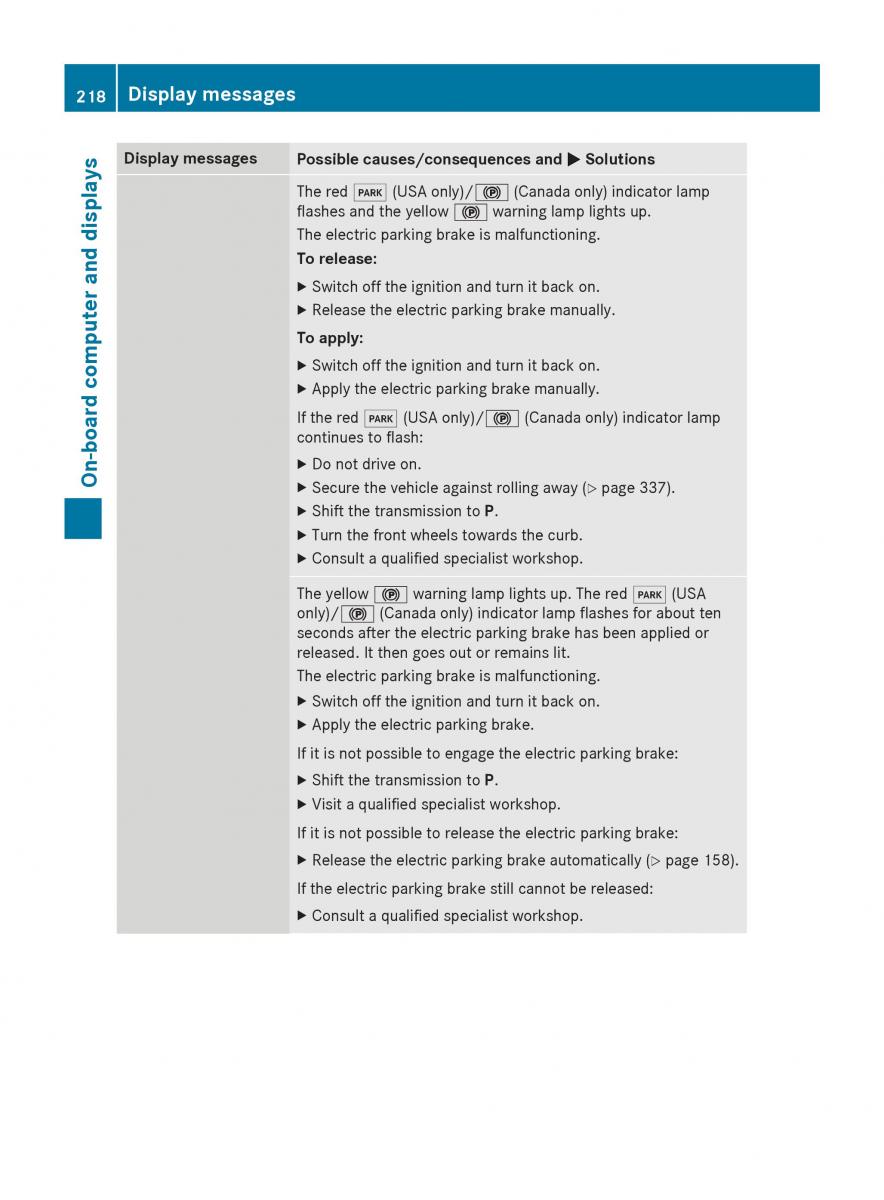 Mercedes Benz CLA C117 owners manual / page 220