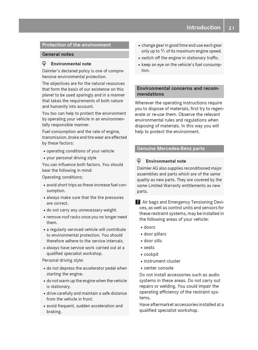 Mercedes Benz CLA C117 owners manual / page 23