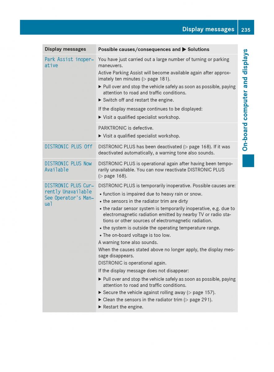 Mercedes Benz CLA C117 owners manual / page 237