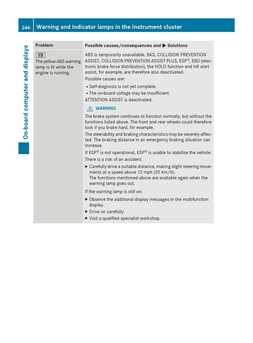 Mercedes Benz CLA C117 owners manual / page 248