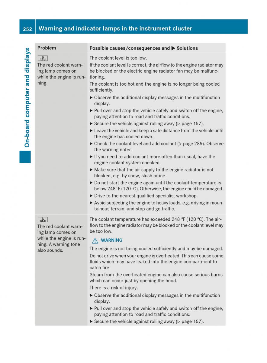 Mercedes Benz CLA C117 owners manual / page 254