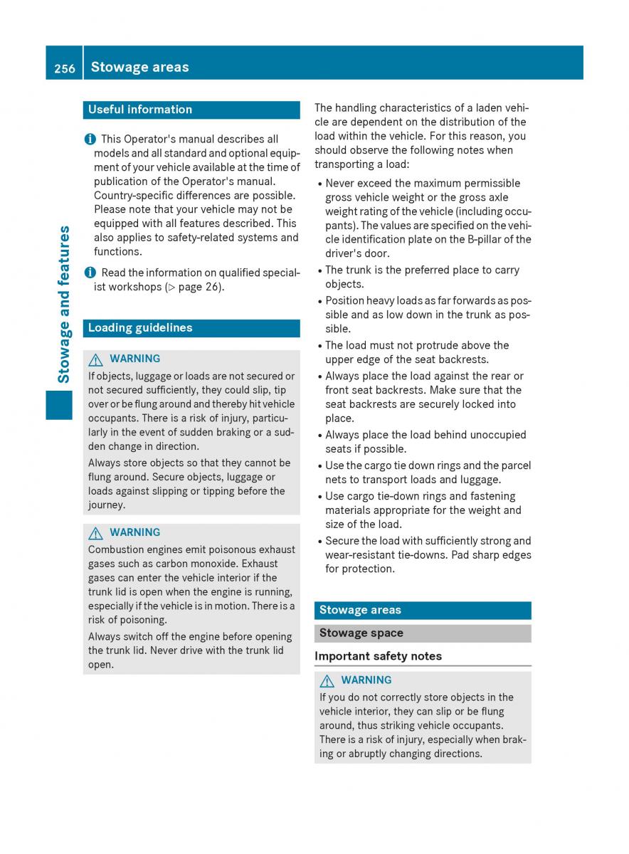 Mercedes Benz CLA C117 owners manual / page 258