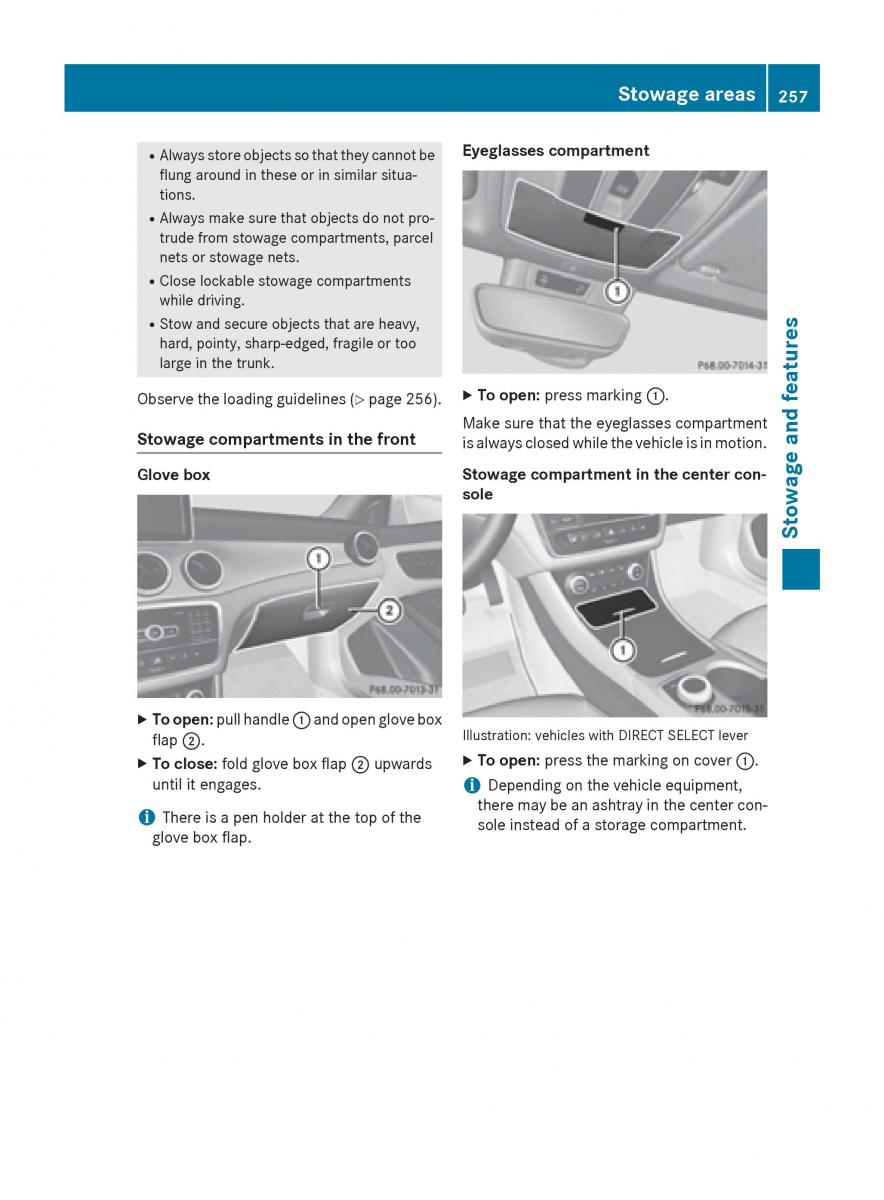 Mercedes Benz CLA C117 owners manual / page 259