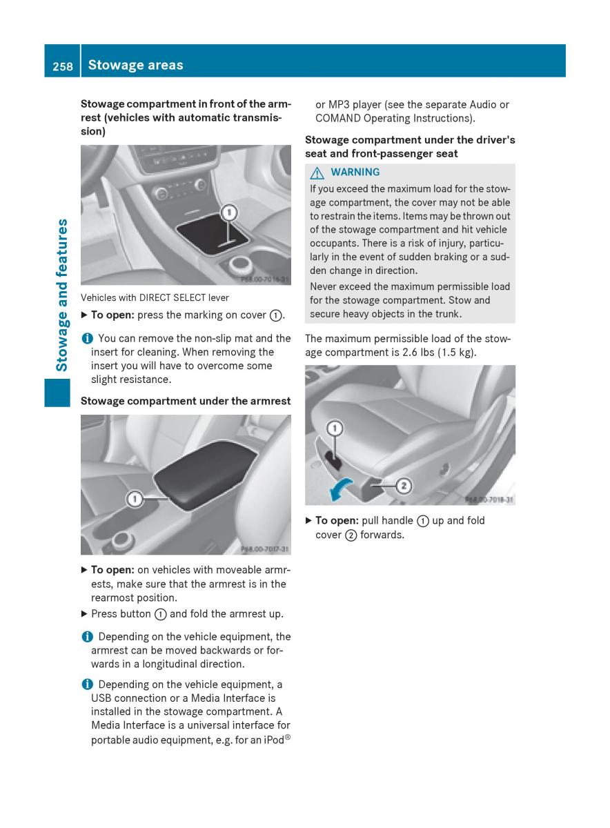 Mercedes Benz CLA C117 owners manual / page 260