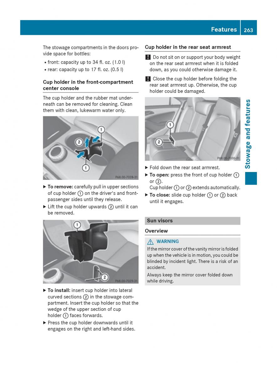 Mercedes Benz CLA C117 owners manual / page 265