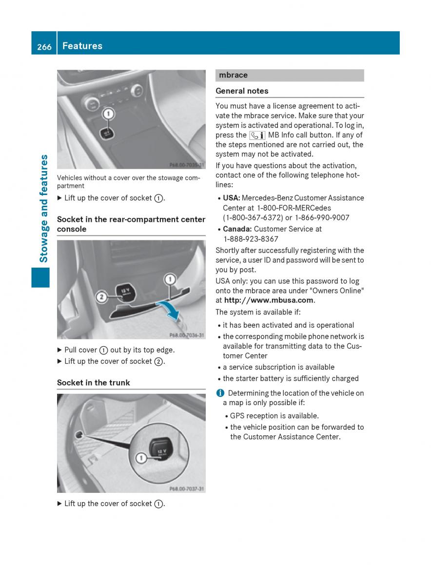 Mercedes Benz CLA C117 owners manual / page 268