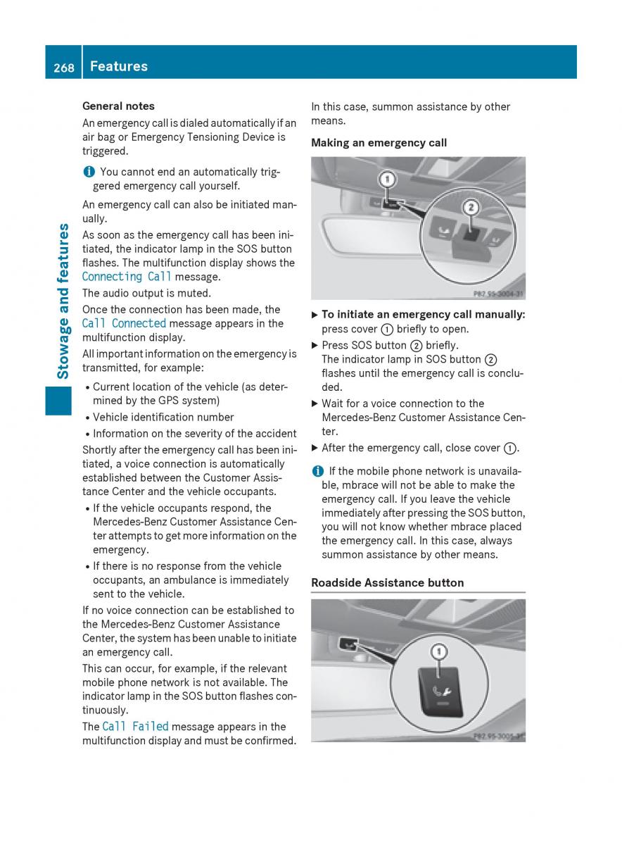 Mercedes Benz CLA C117 owners manual / page 270