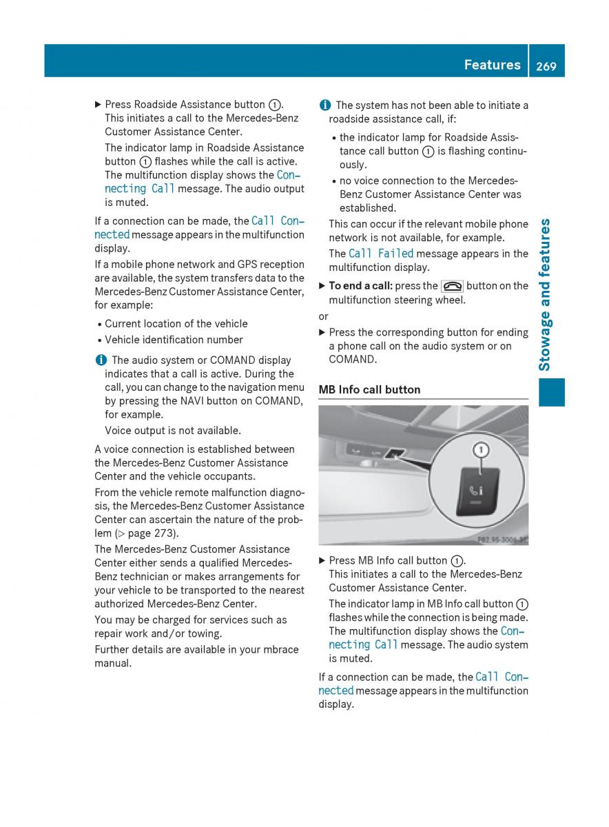 Mercedes Benz CLA C117 owners manual / page 271