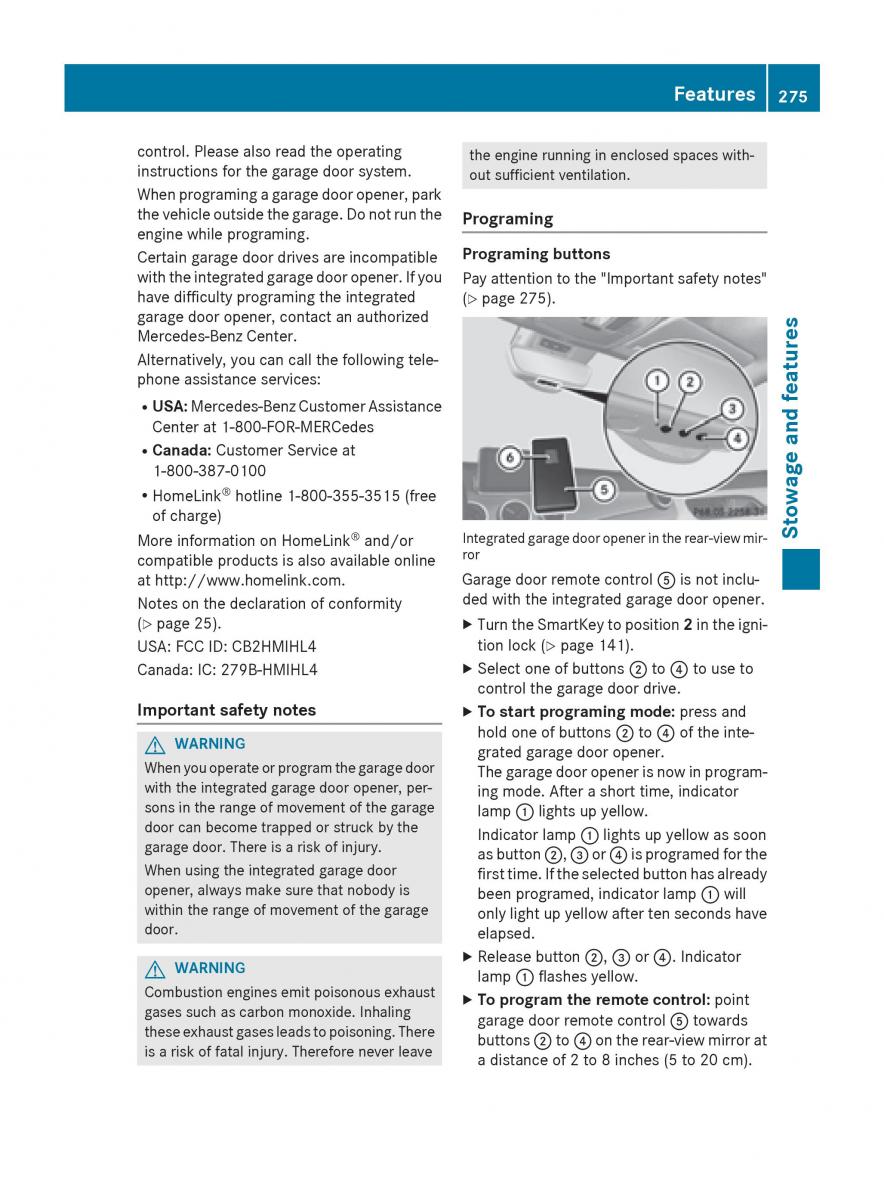 Mercedes Benz CLA C117 owners manual / page 277