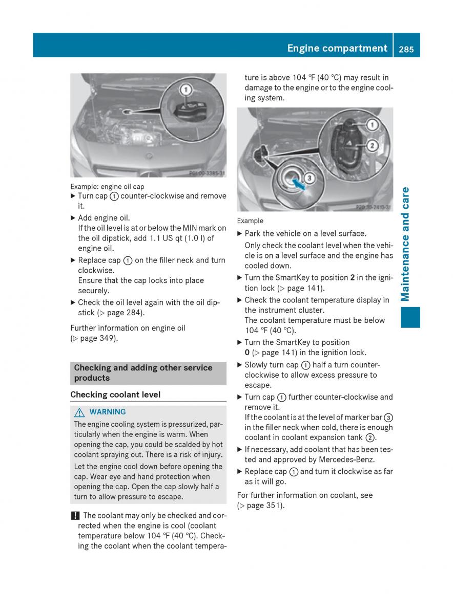 Mercedes Benz CLA C117 owners manual / page 287