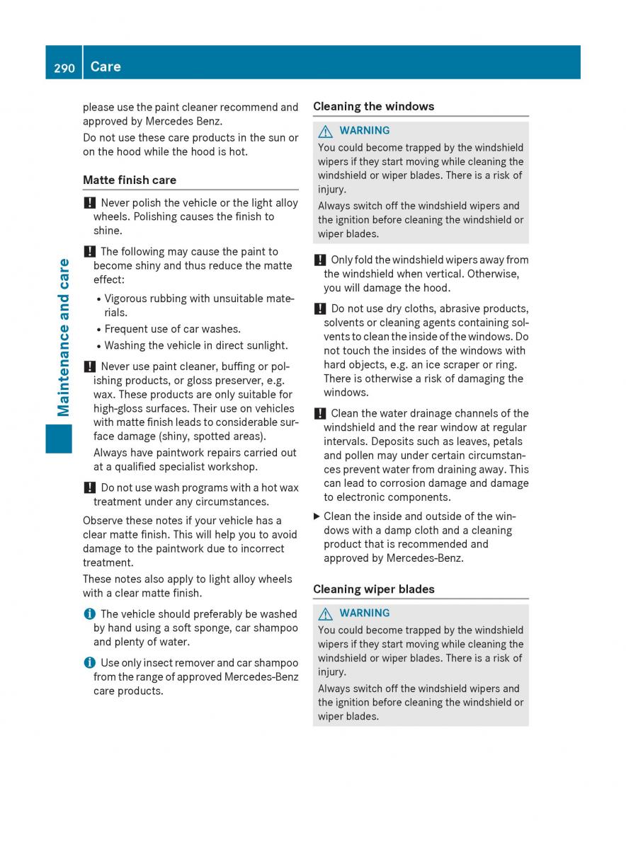 Mercedes Benz CLA C117 owners manual / page 292