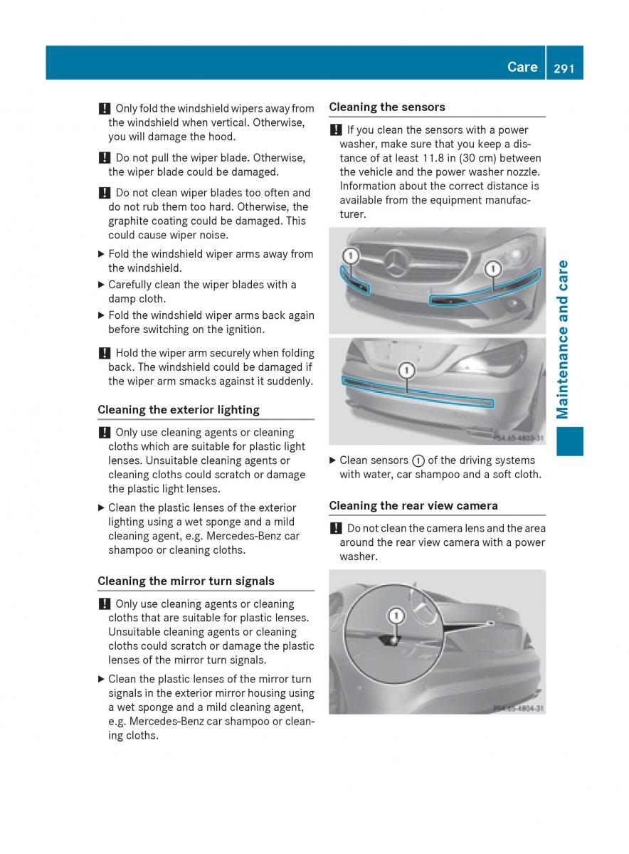 Mercedes Benz CLA C117 owners manual / page 293