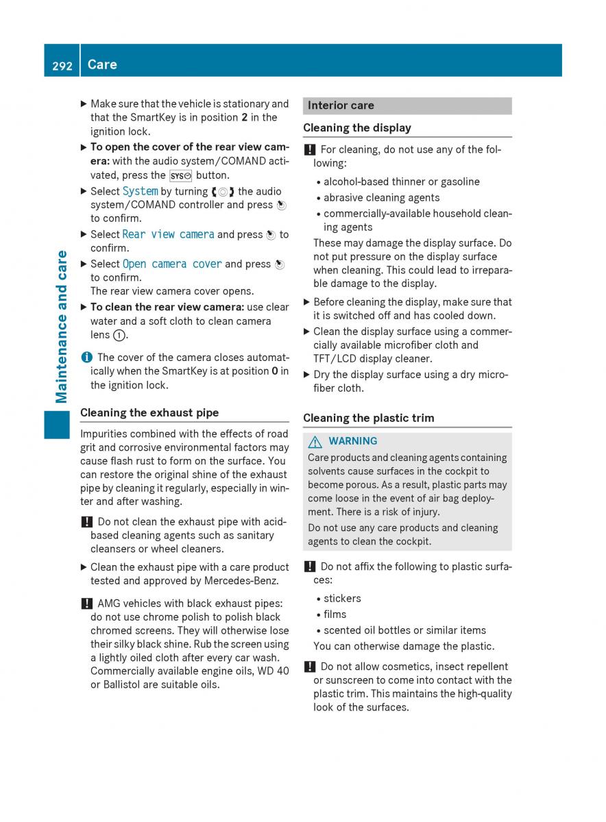 Mercedes Benz CLA C117 owners manual / page 294