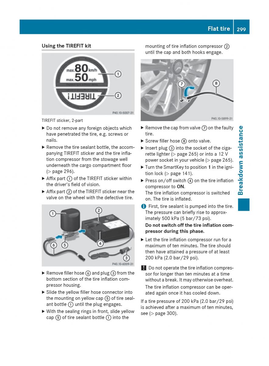 Mercedes Benz CLA C117 owners manual / page 301