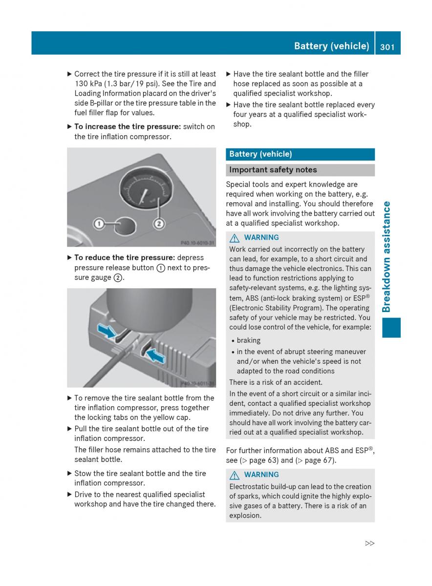 Mercedes Benz CLA C117 owners manual / page 303