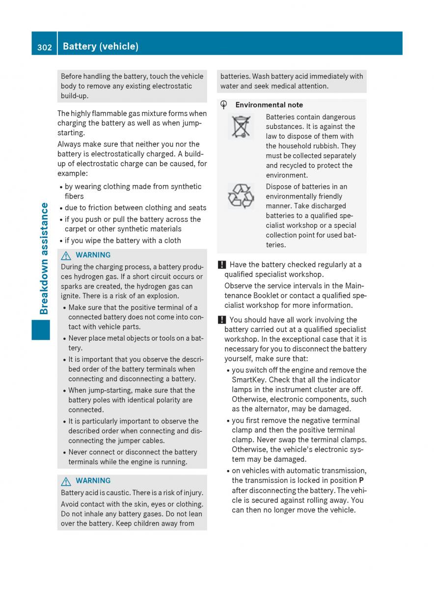 Mercedes Benz CLA C117 owners manual / page 304