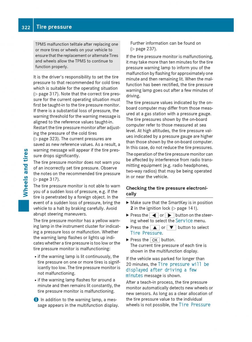 Mercedes Benz CLA C117 owners manual / page 324