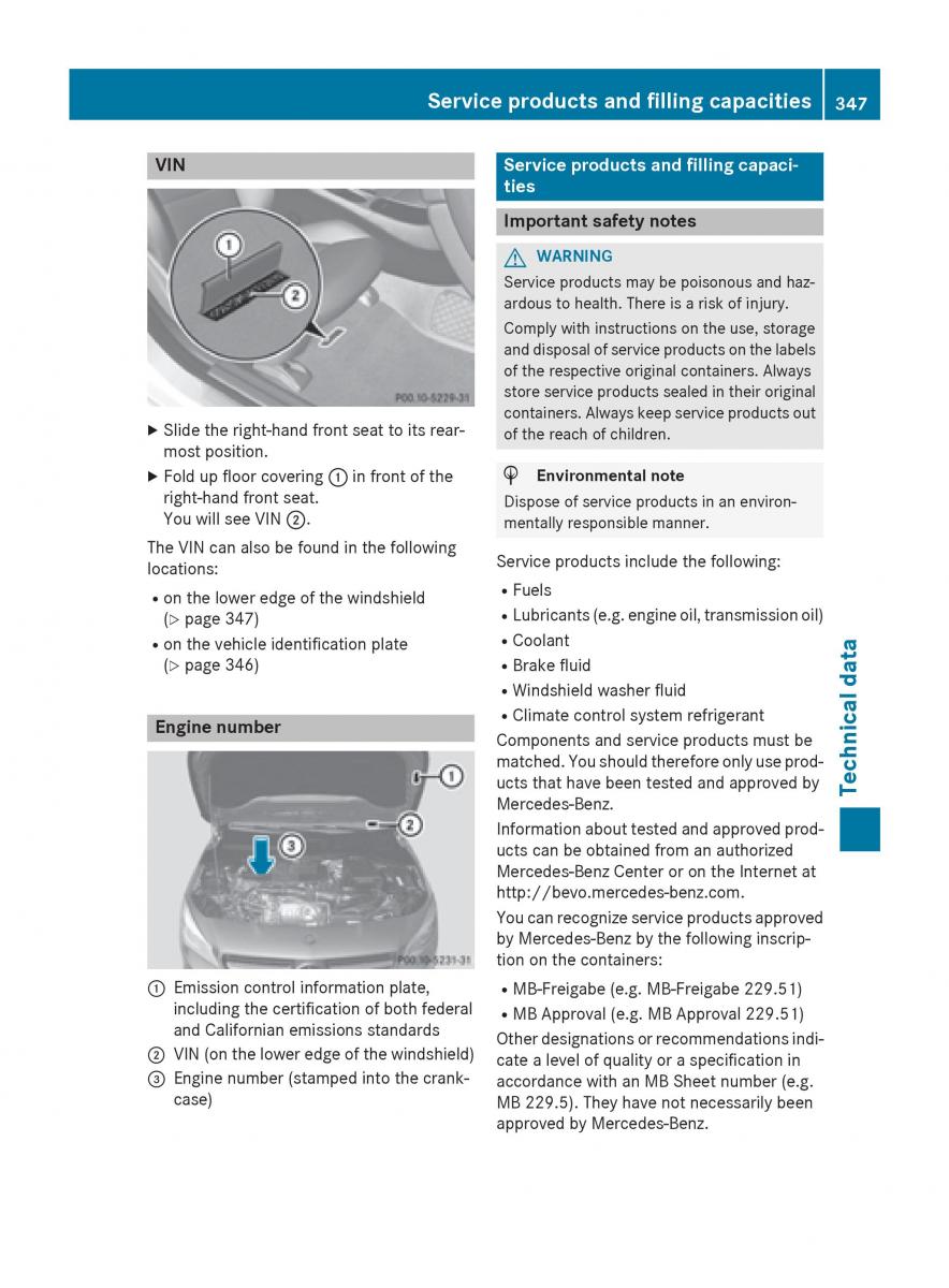 Mercedes Benz CLA C117 owners manual / page 349