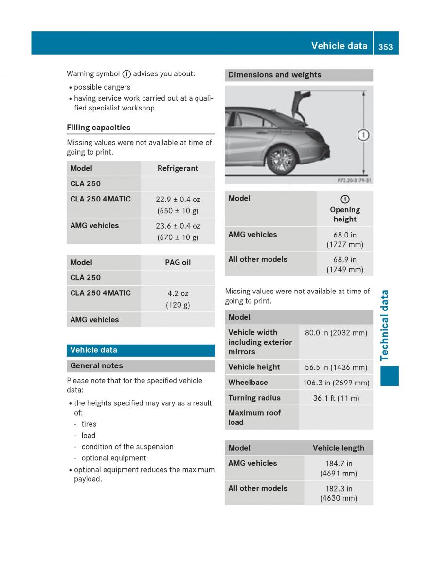 Mercedes Benz CLA C117 owners manual / page 355