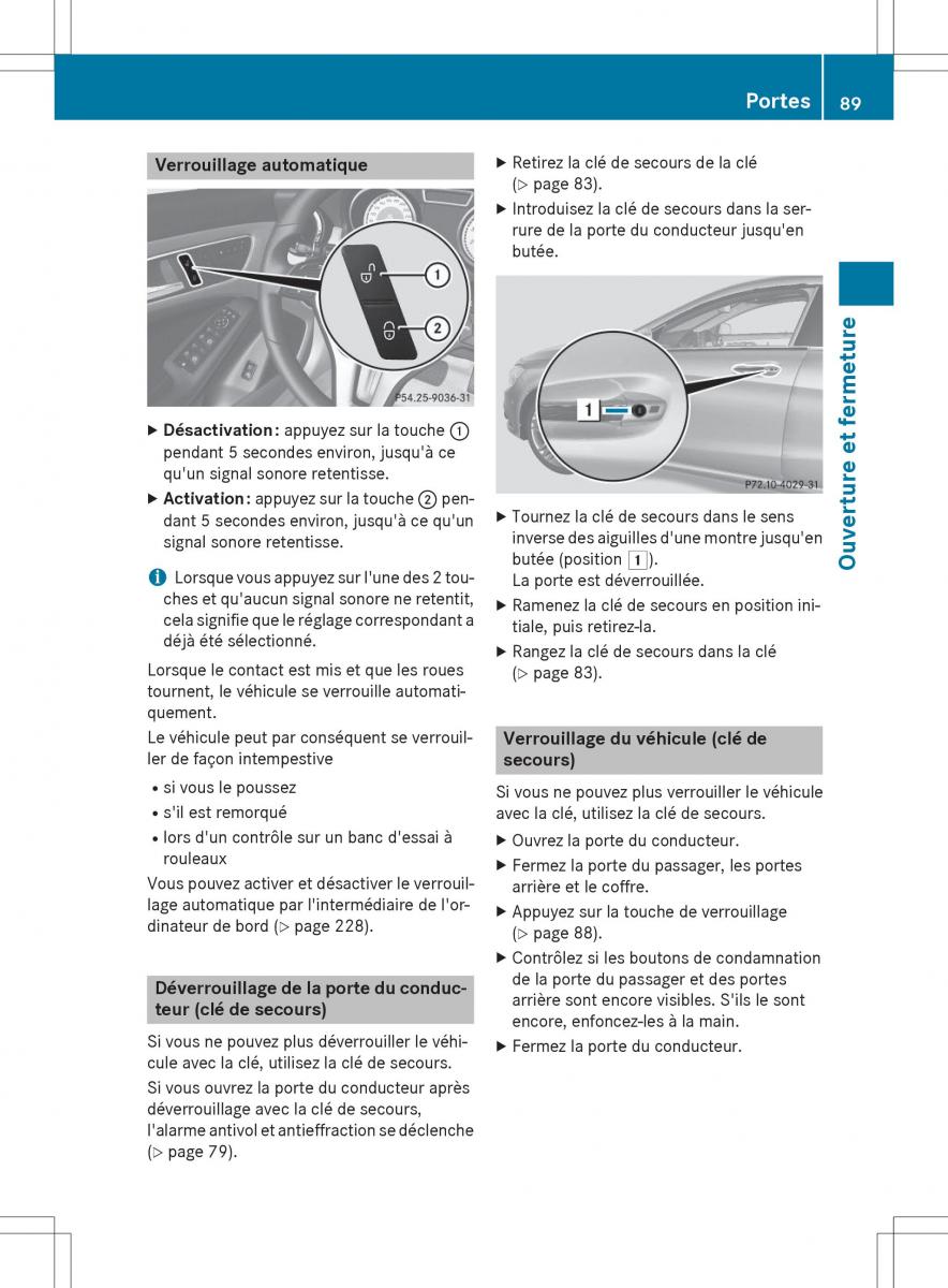 Mercedes Benz CLA Coupe manuel du proprietaire / page 91