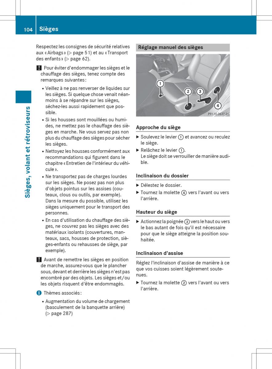 Mercedes Benz CLA Coupe manuel du proprietaire / page 106