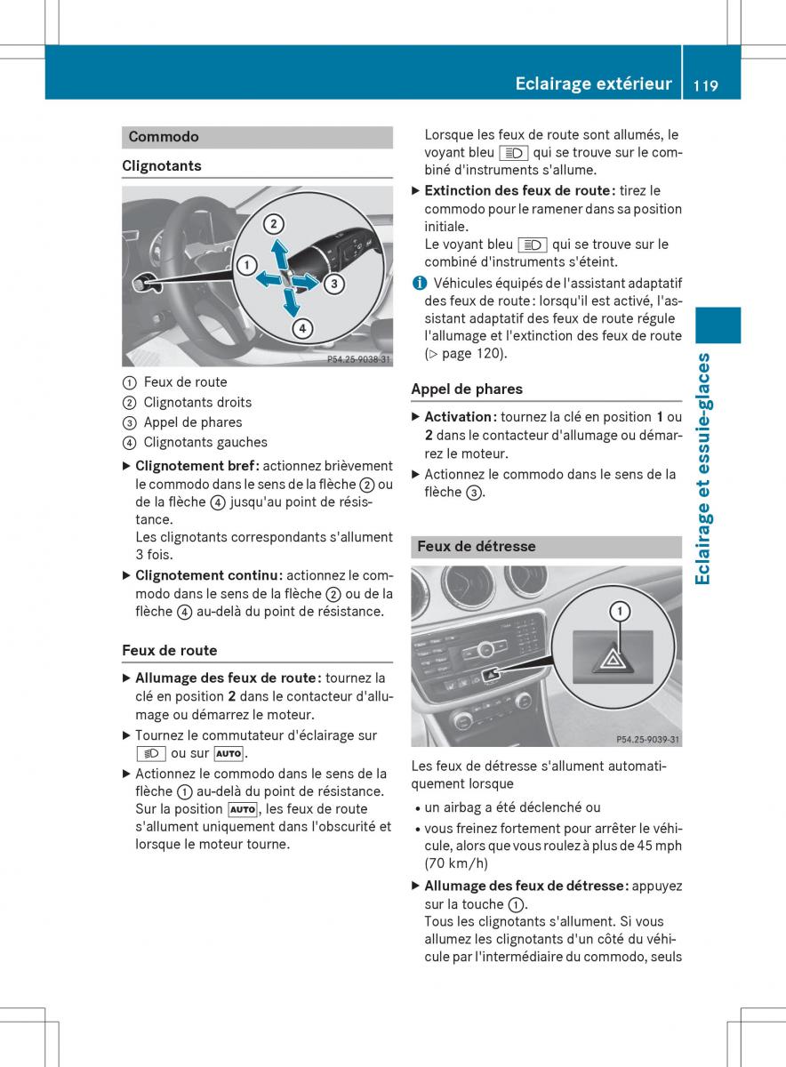 Mercedes Benz CLA Coupe manuel du proprietaire / page 121