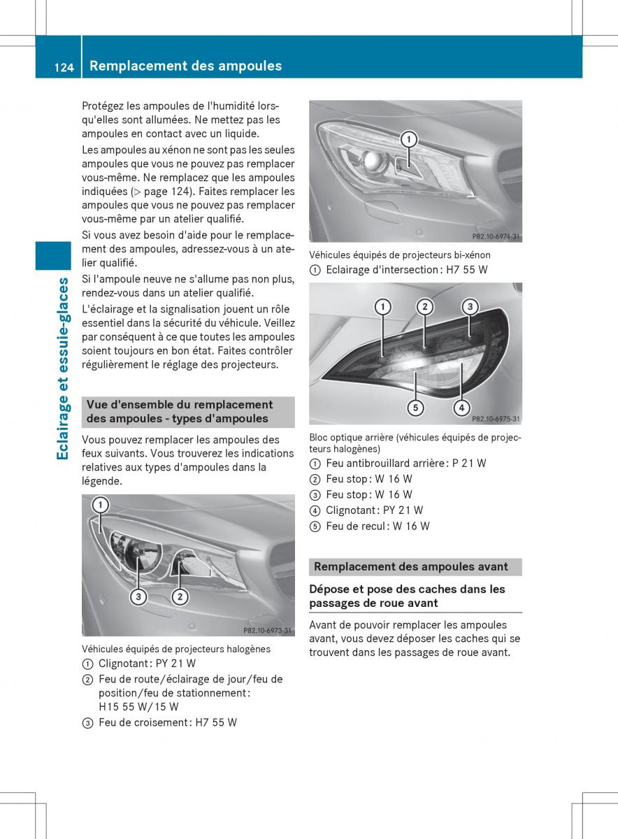 Mercedes Benz CLA Coupe manuel du proprietaire / page 126