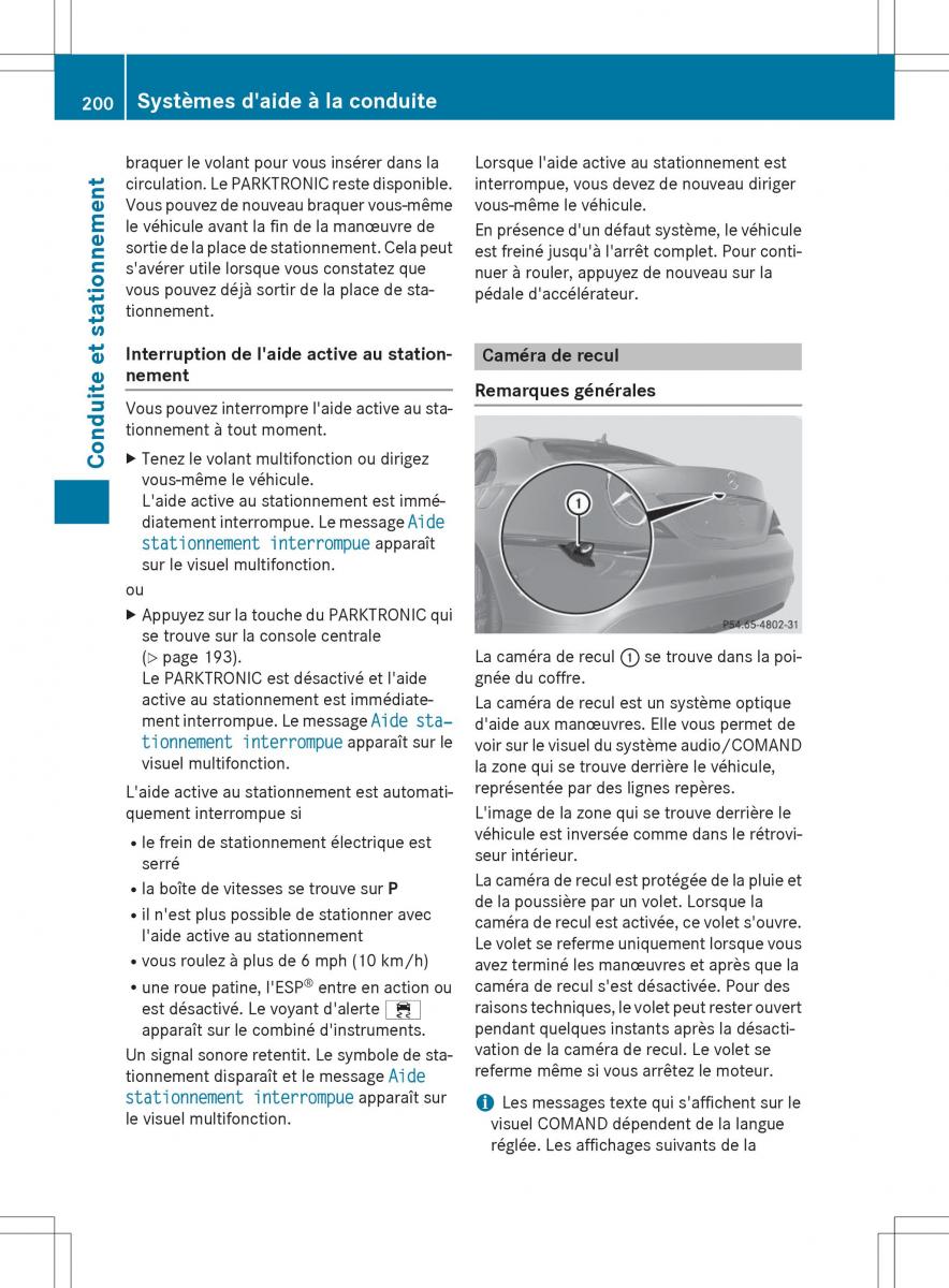 Mercedes Benz CLA Coupe manuel du proprietaire / page 202